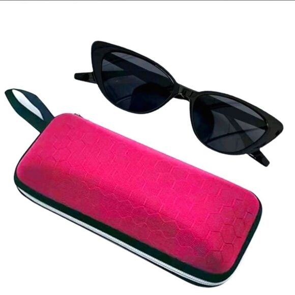 💕5/$18 Pink Honeycomb Pattern Eye Glasses Case - Picture 1 of 5